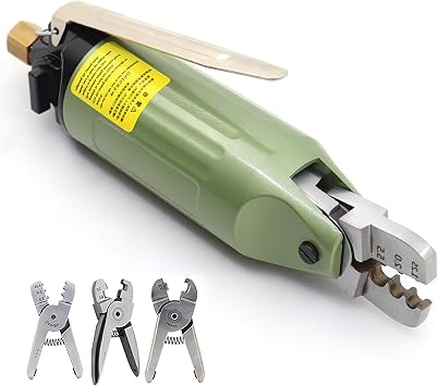 Pneumatic Crimping Plier, Handheld Wire Crimping Tool Air Powered Cable Crimper, Bare Insulated Terminal Pliers for Many Kinds of Terminals