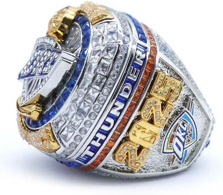 Oklahoma City 2025 Upgraded National Basketball Championship Ring, Trendy Accessory Durable Collectible Championship Gift For okc Fans Mens Fathers, Includes Wooden Box
