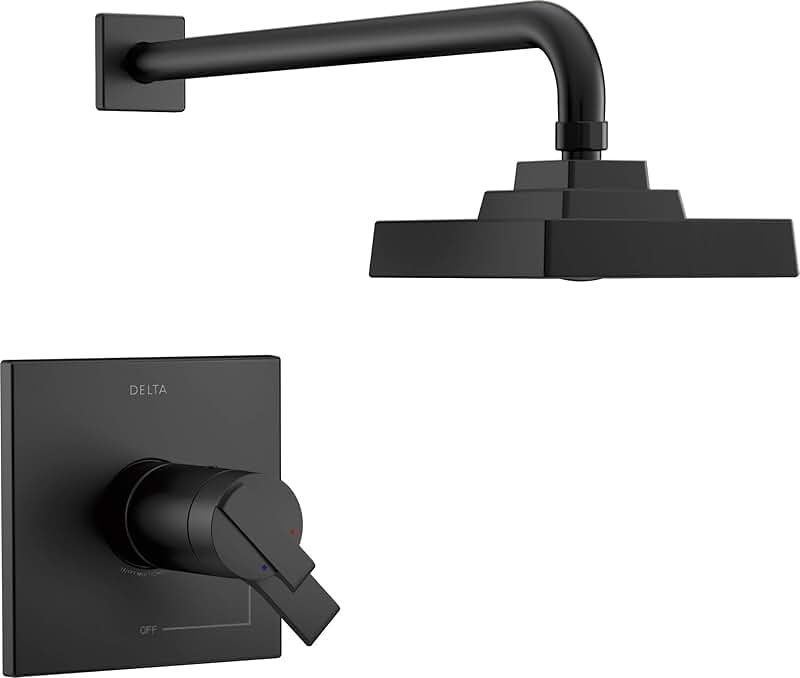 delta matte black shower