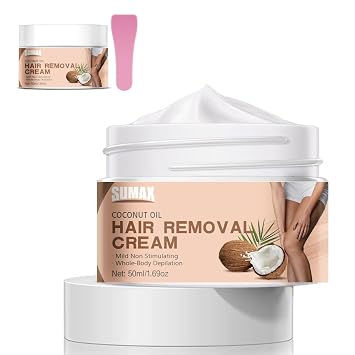 SUMAX Hair Removal Cream for Women and Men 50G Travel Size Depilatory Cream Painless Hair Removal Cream Fast and Effective Body Hair Removal Cream for Bikini, Arms, Legs, Underarm Hair Removal