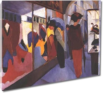 August MackeFashion StoreExpressionism Canvas Wall Art Room Home Wall Decor for Bedroom Positive Posters Ready To Hang 20x25cm8x10inch Framed