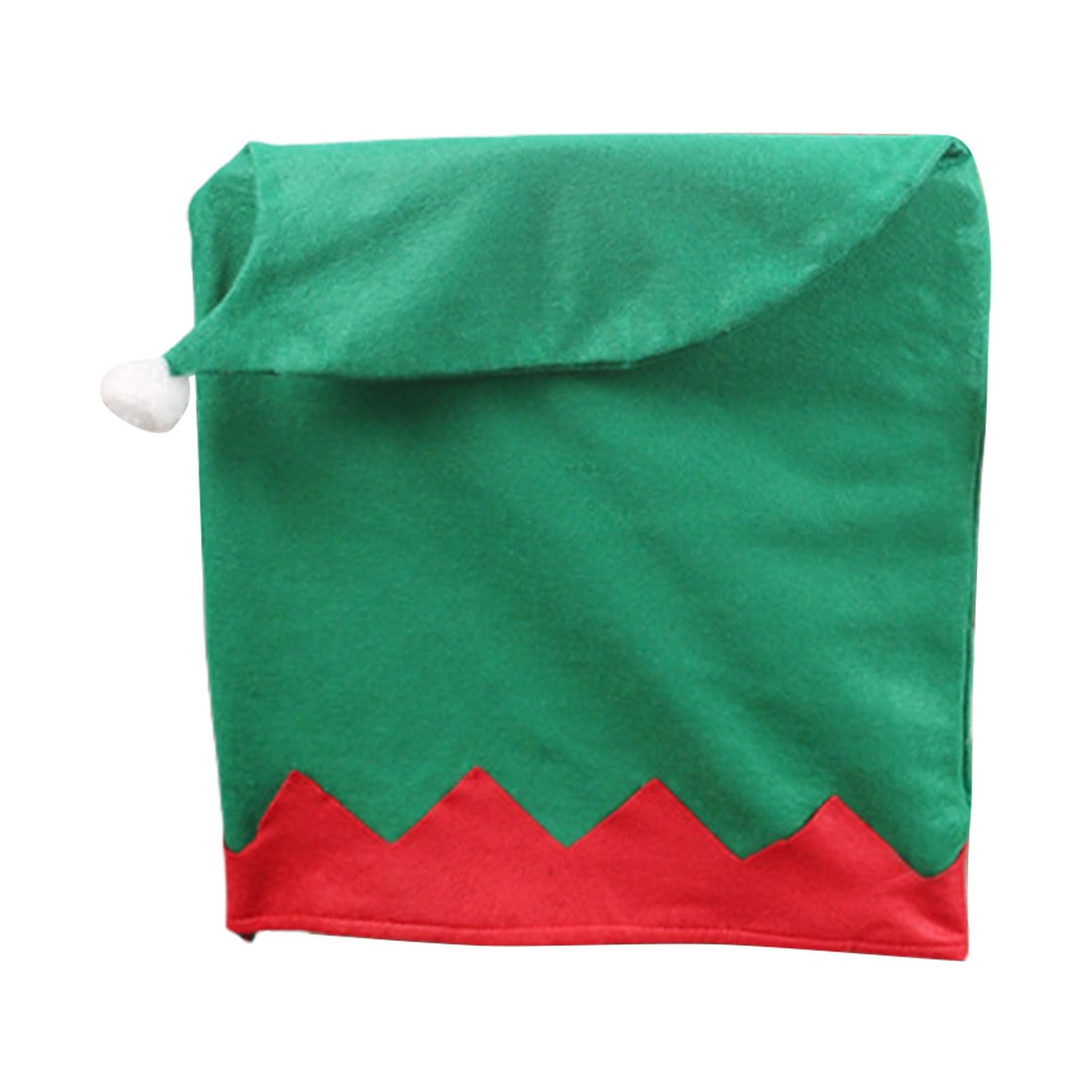 Tsophreniq Christmas Themed Redness Green Chair Back Slipcovers with Santa Hat Cover for Home and Party Decoration Festives Coverings