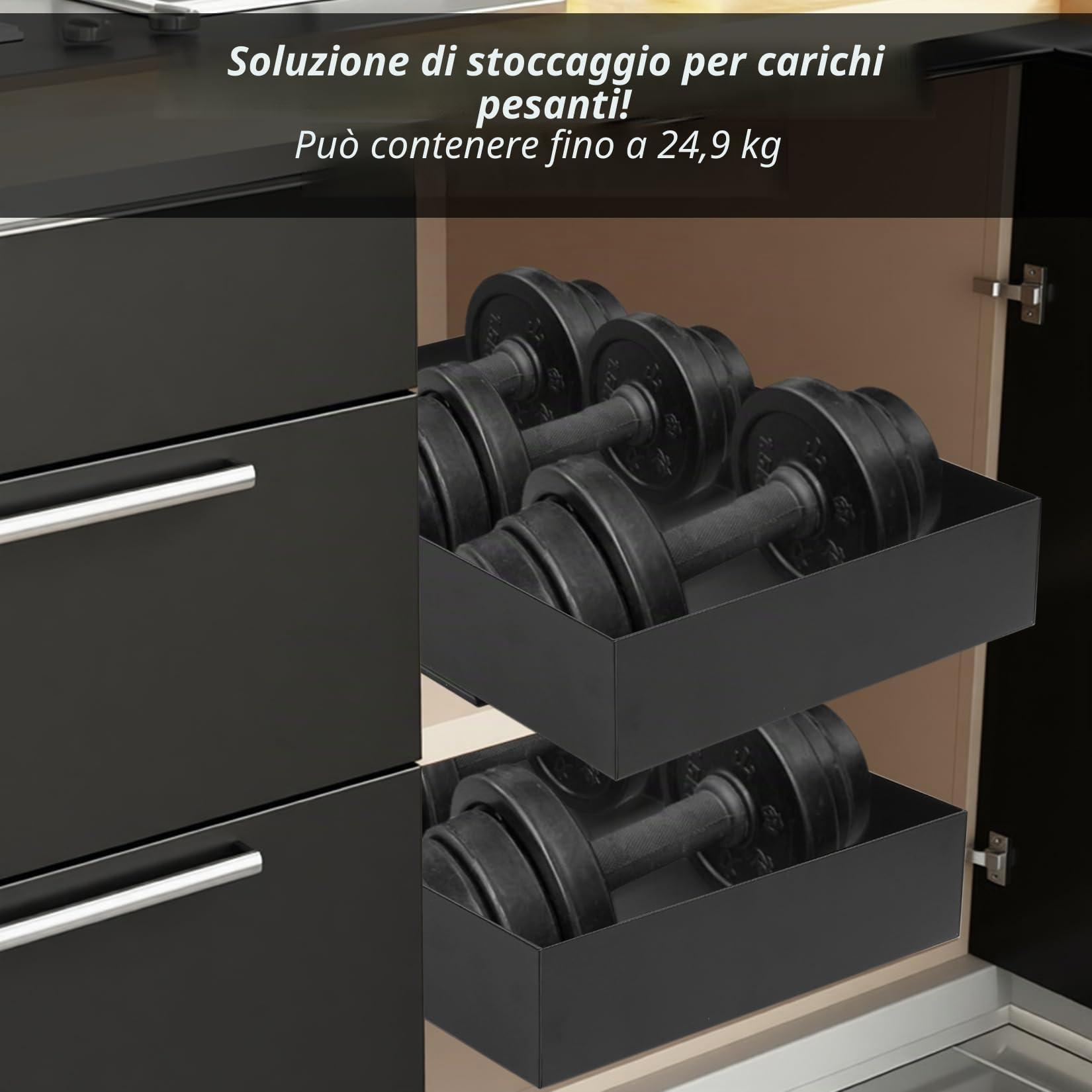 Cassetto Estraibile Cucina, Cassetto Telescopico Cucinas, Cestelli Estraibili per Cucinas, Cassetti Estraibili per Cucina Armadio Scorrevole Estensibile Adesivo(27cm W x 40cm L x 8.4cm H)