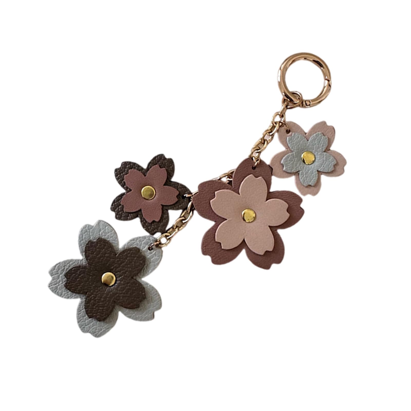Baodss Flower Keychain Purse Embellishment Car Keychain Strap Fashionable Holder for Youthful Women Bags