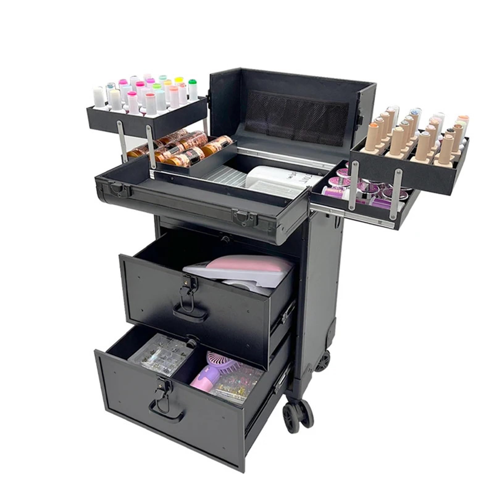 Valigia Per Il Trucco Grande trolley da trucco professionale for cosmetici, valigia for artisti, portatile, multifunzionale