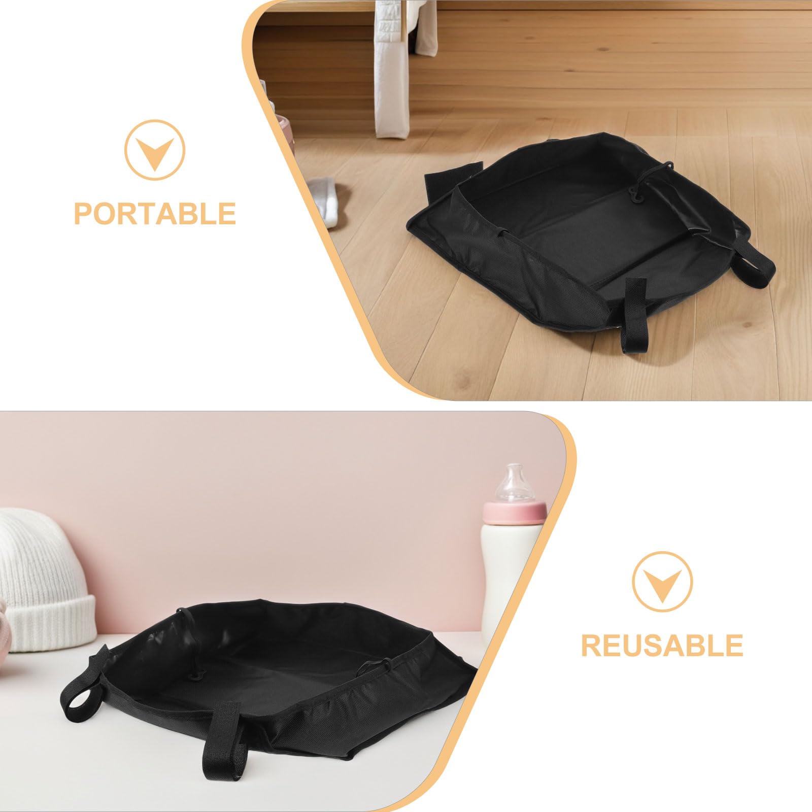 Borsa Portaoggetti per Passeggino 2 Pezzi Cestino Porta Pannolini Sotto Passeggino Organizer Grande e Compatibile per Gite Borsa da Appendere