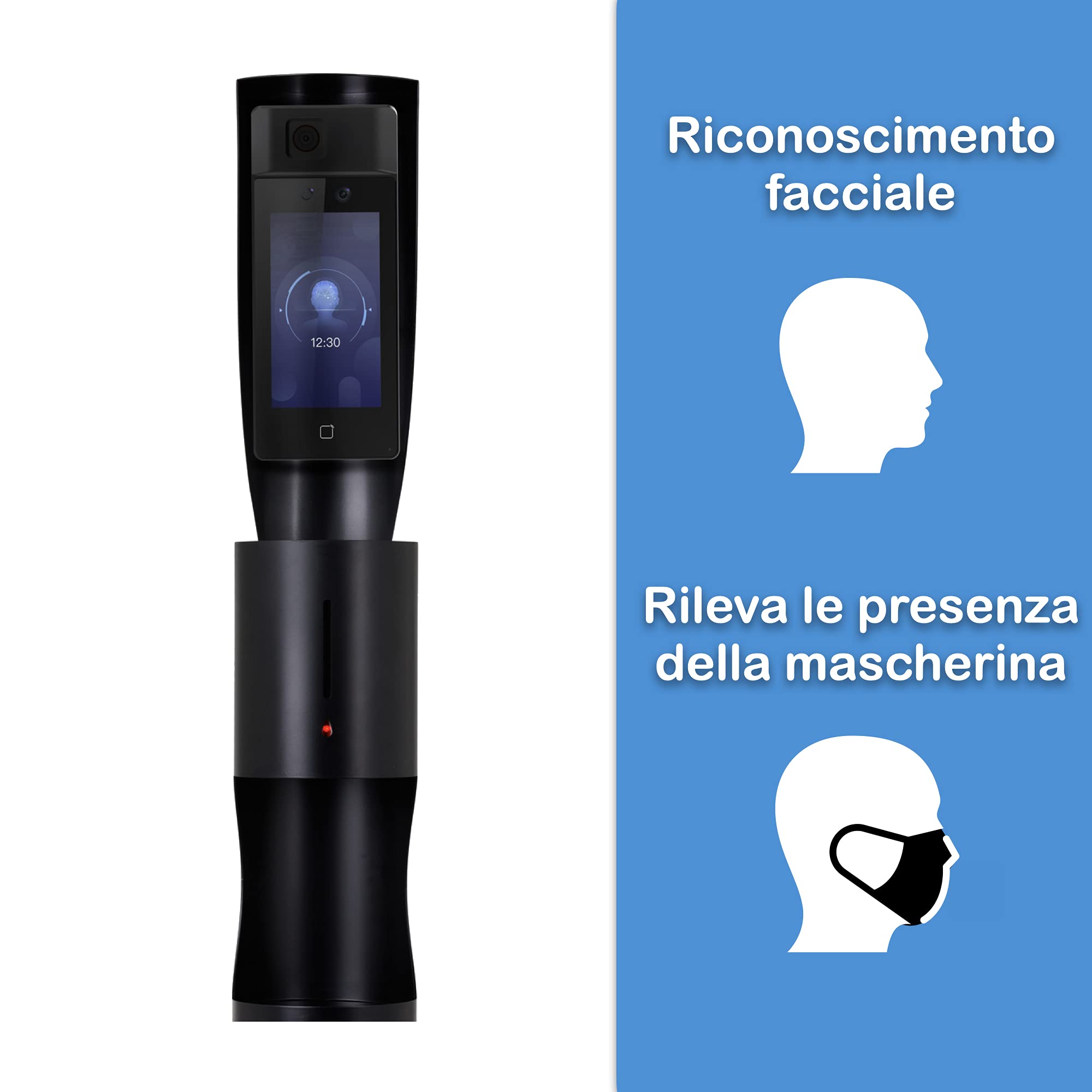 Dispensador gel hidroalcoholico automático Adige | termometro infrarrojos profesional Gocciasana | Distribuidor automatico gel hidroalcohólico