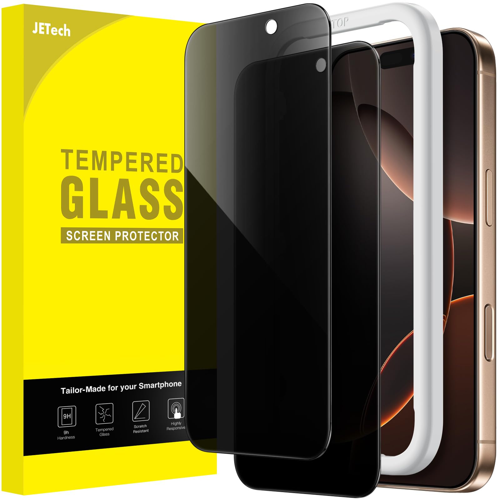 Ksleri 3 Pellicole Privacy Per IPhone 16 Pro Max - Vetro Temperato 9H, Anti-spia 25°, Installazione Facile