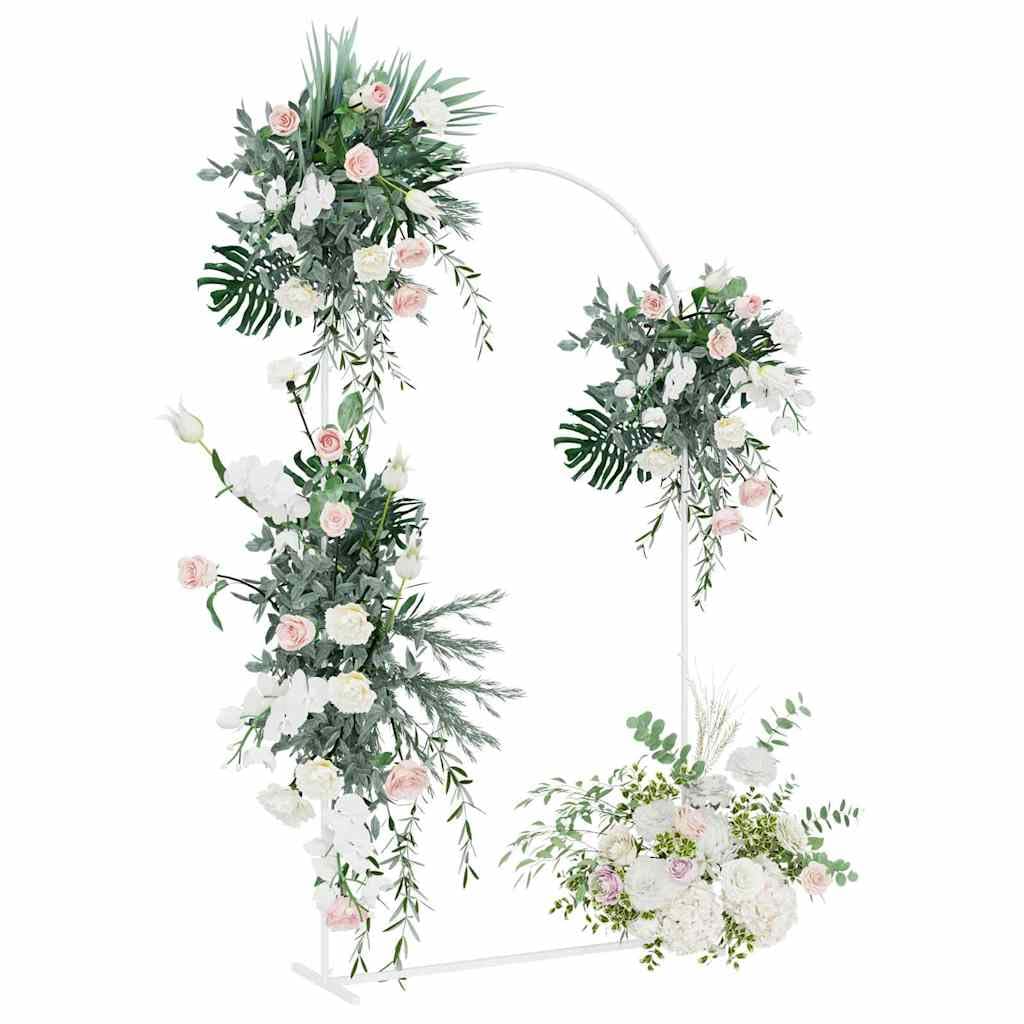 Weißer Hochzeitsbogen aus Stahl 100 x 39 x 200 cm wetterfest für Outdoor-Gartenpartys und Hochzeiten, stabile Rankhilfe, Gartenpavillon, ideal für Blumen, Wein, Efeu und Kletterpflanzen