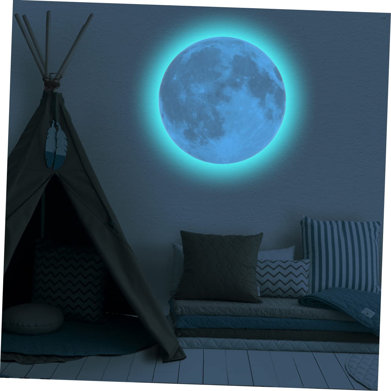 ifundom 3 Stücke Glow Dark Decke Aufkleber Für Schlafzimmer Mond Aufkleber Kinder