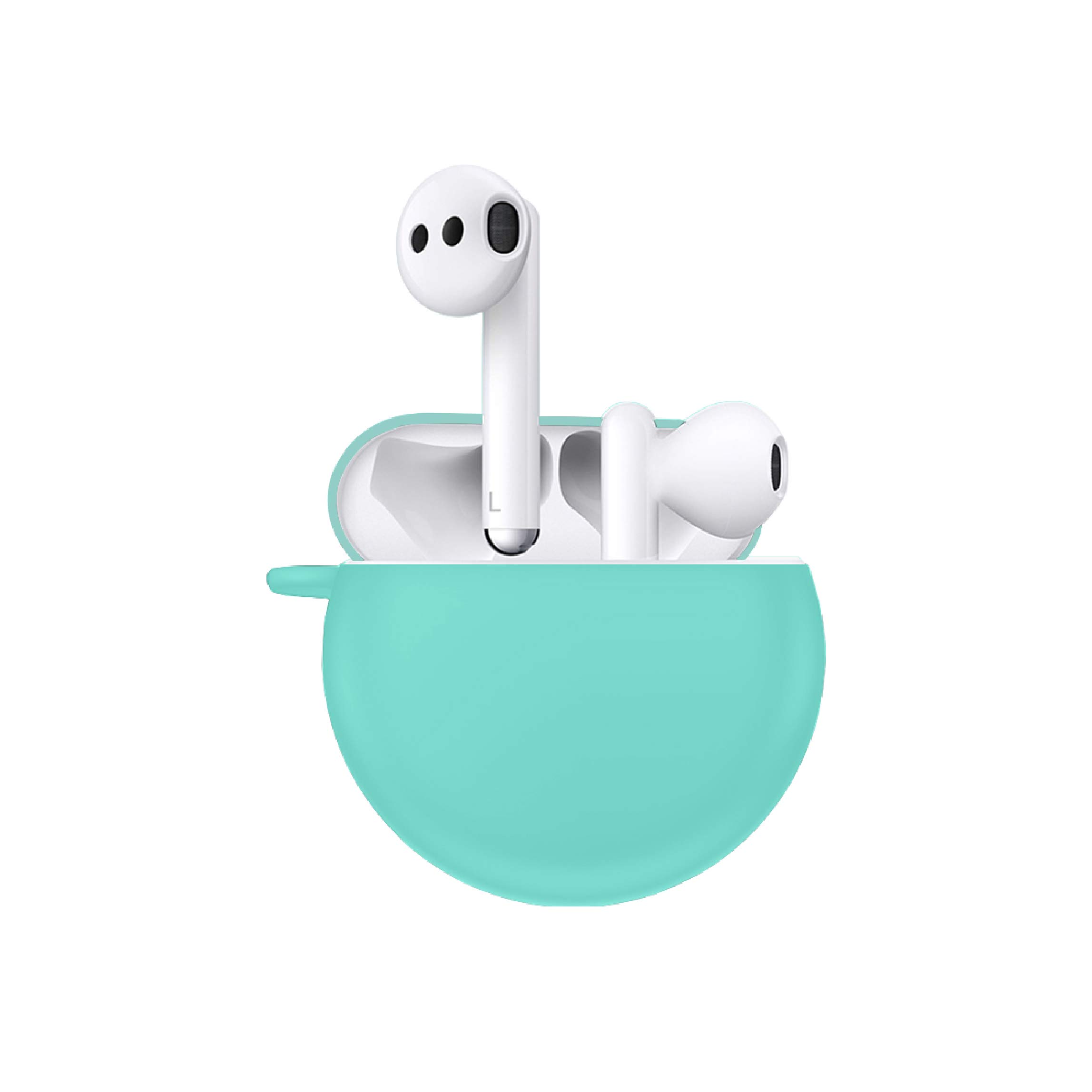 freebuds 3 case Protective Silicone case Protective Headphones case Wireless Charging Supporting, Shock Proof Cover for Huawei freebuds 3 Cyan - by INEIX