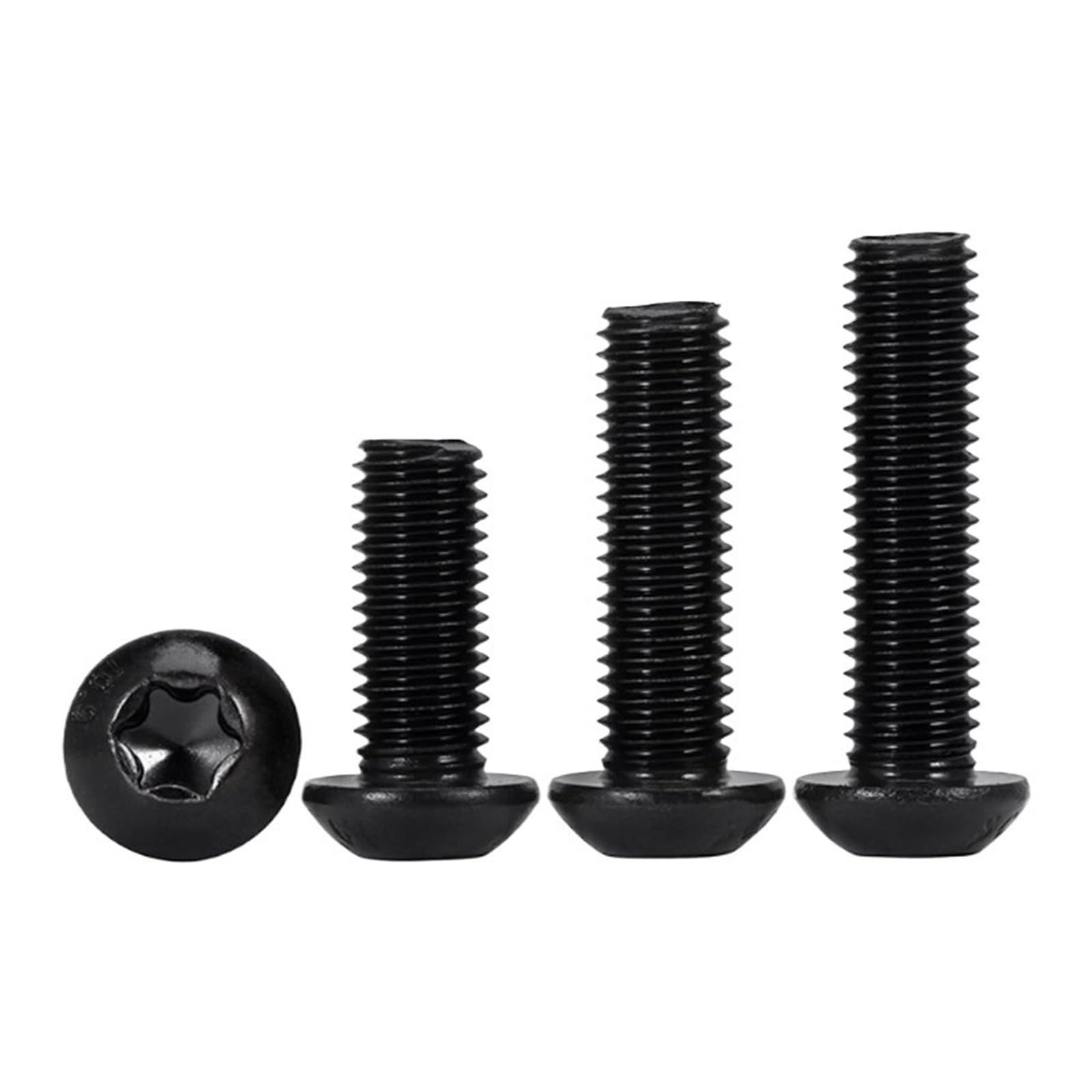 YAKUFAST 5~50pcs M3 M4 M5 M6 M8 Black Torx Button Head Screw Grade 10.9 Steel Six Lobe Torx Pan Round Head Bolt Length 4mm~40mm(M4x25 20pcs)