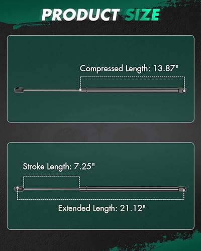 Vista 358 de SCITOO PM1017 - Soportes de elevación de 17.8 pulgadas para Hyundai Santa Fe 2007-2012 trasero izquierdo y derecho Liftgate Shock Struts 2pcs