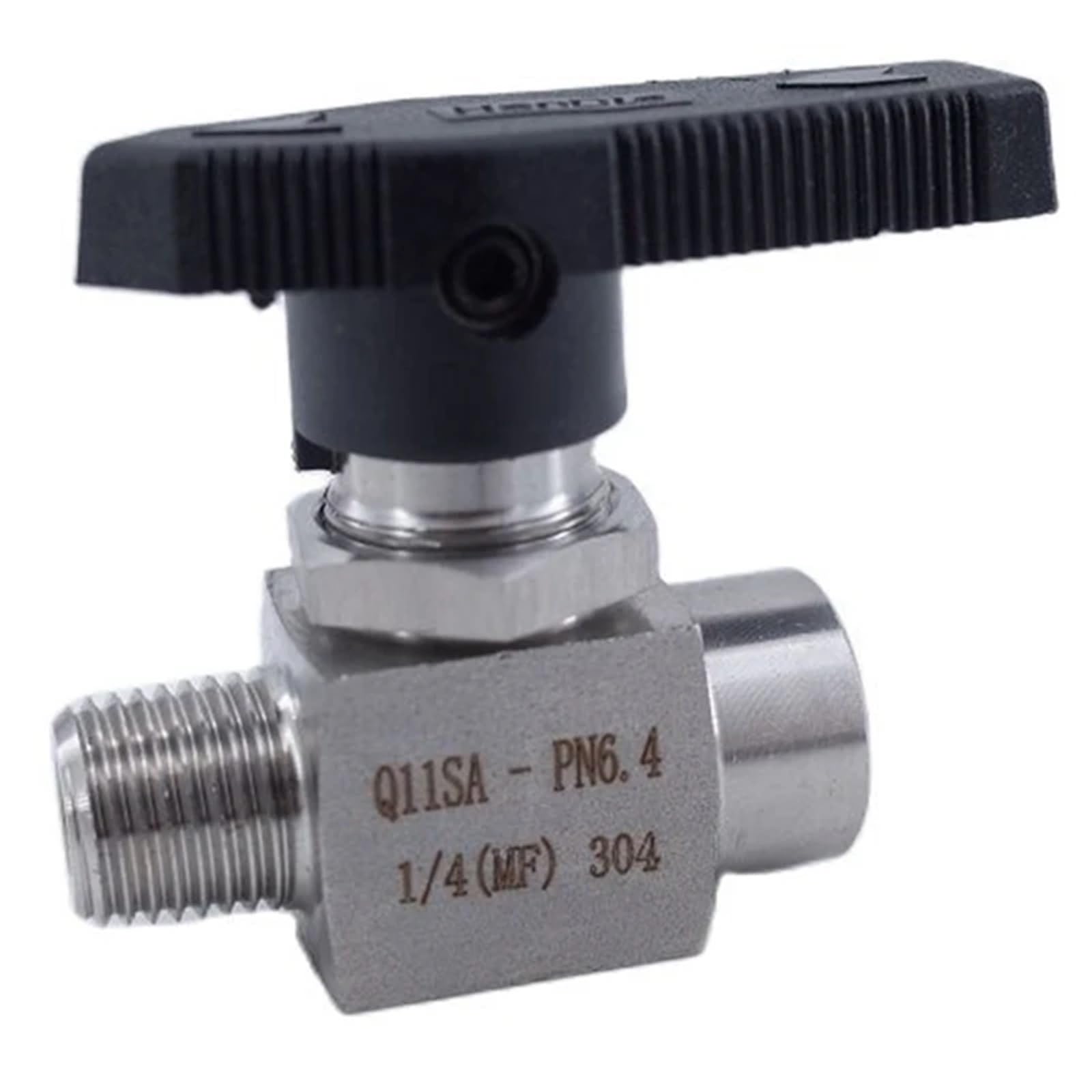 Válvula de bola de 1/2" hembra a macho de acero inoxidable 304 recta