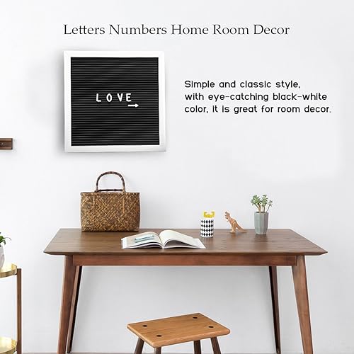 Miniatura 3 de Tablero de letras de plástico con mensaje de letras en negro y blanco a juego, números de letras intercambiables, decoración de habitación para el