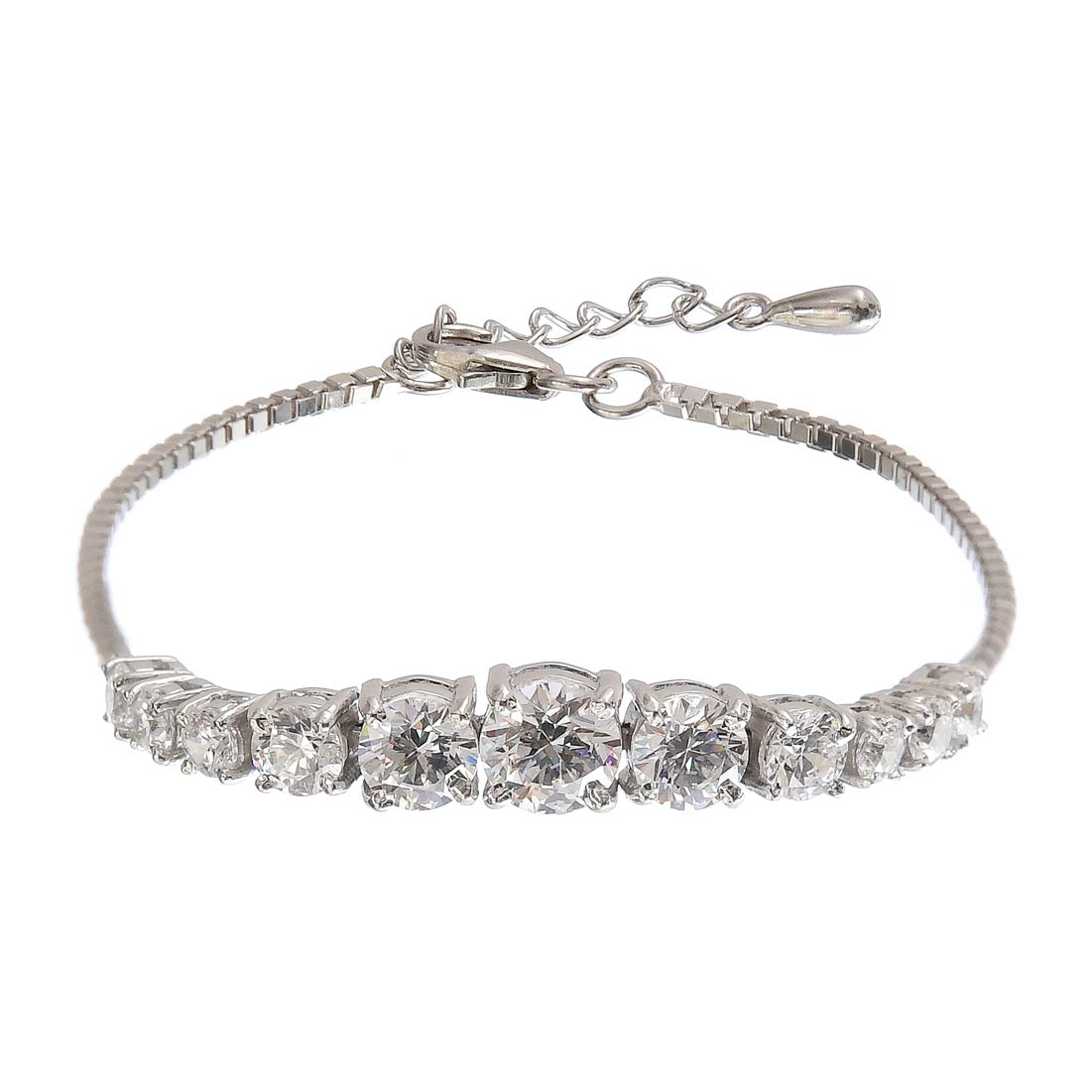Clara Made with Swiss Zirconia 925 Sterling Silver Sandra Solitaire Bracelet, Gift for Women and Girls (B083LZTWVK) Amazon Price History, Amazon Price Tracker