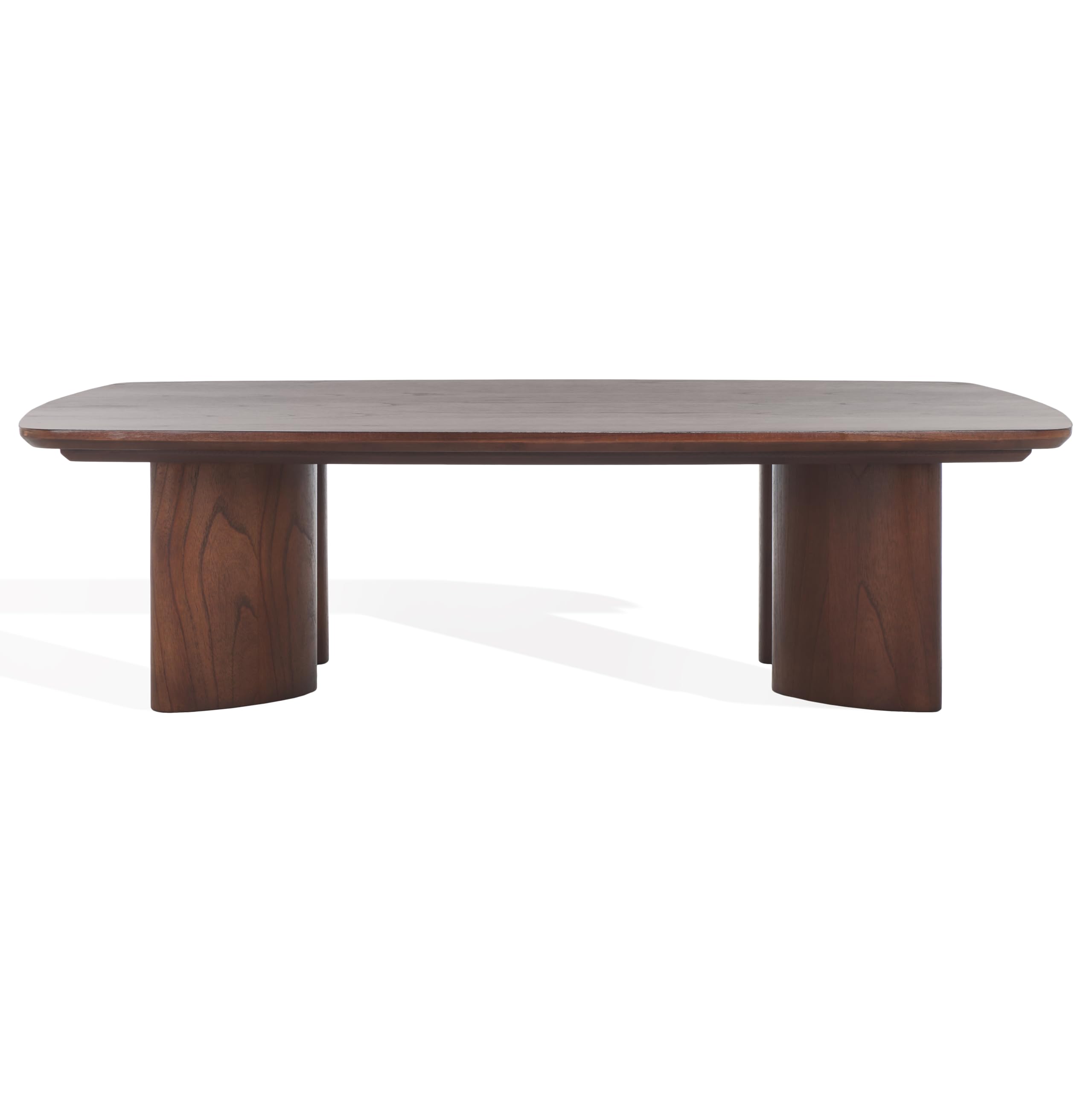 SAFAVIEH Couture Collection Barnard Walnut Rectangle Solid Wood Coffee Table