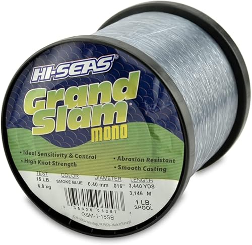 Vista 14 de HI-SEAS Grand Slam - Sedal de pesca de monofilamento, fuerte y resistente a la abrasión, en agua dulce y salada transparente, rosa, verde, azul