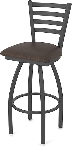 Miniatura 27 de 410 Jackie Taburete de bar giratorio de 36 pulgadas con acabado de peltre y asiento de vinilo negro Vinilo negro,Canter Burdeos,Canter