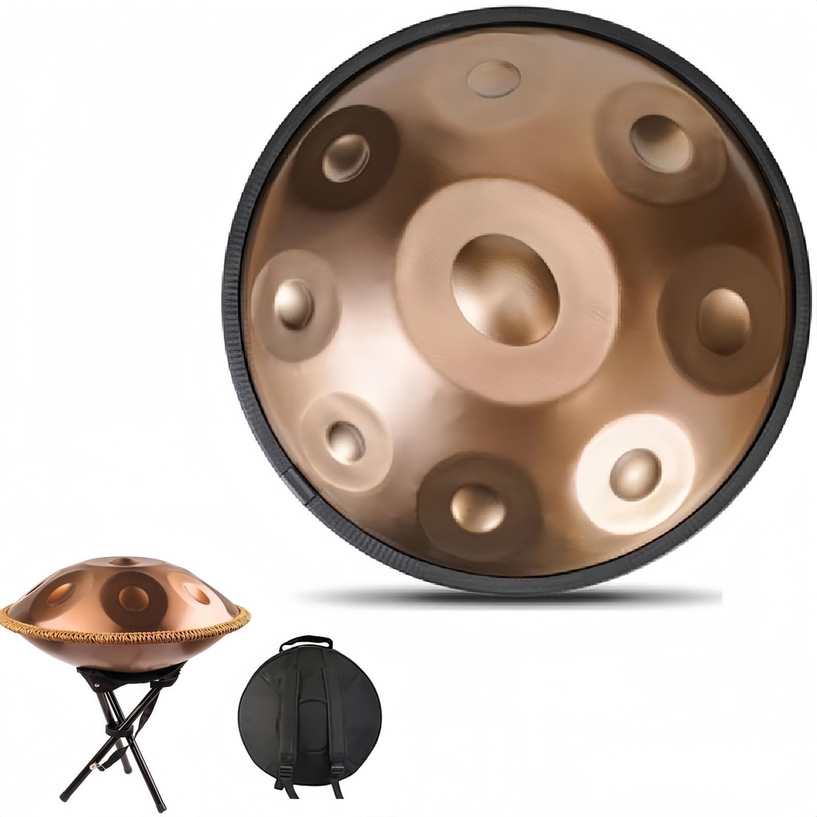 Hsrg Handpan Drum, With Minor 9 Notes, Premium Stainless Steel Handpan Instrument, Portable Handpan With Mallet For Beginner Professional Yoga Camping Meditation