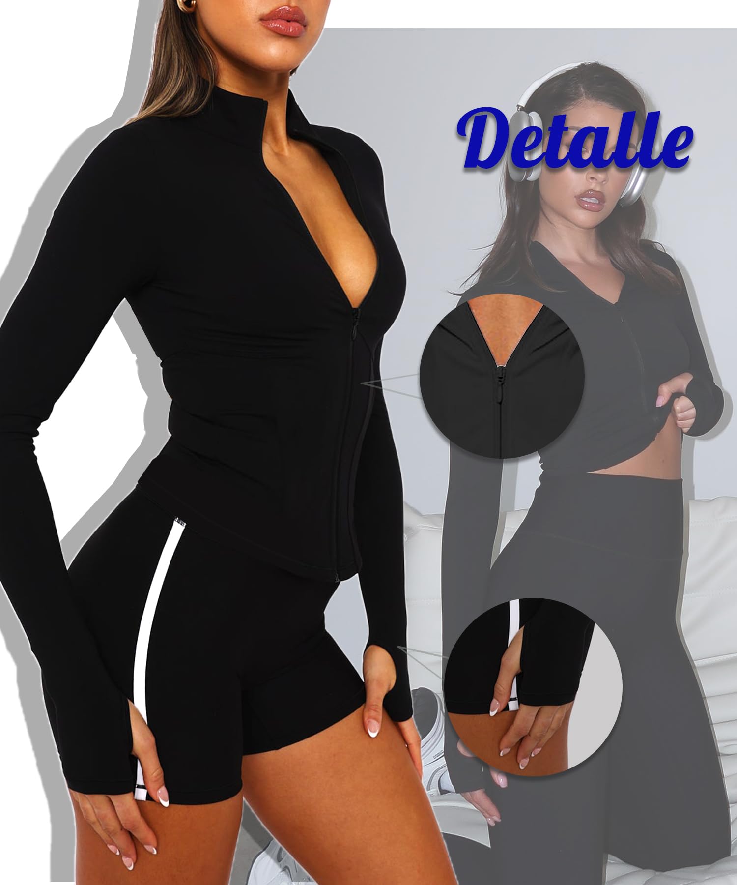 Navneet Chaqueta Deportiva Mujer con Cremallera Ropa Deporte Primavera Chandal Mujer Chaquetas Deportivas para Correr