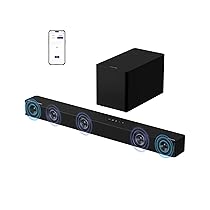 ULTIMEA 5.1ch Soundbar TV con Dolby Atmos, Impianto Audio Surround per Home Theater, Soundbar con Subwoofer per TV, 340W, Bassi Regolabili, APP, Bluetooth 5.4, Poseidon M60 Boom (Modello 2025)