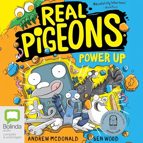 Real Pigeons Power Up Audiolibro Por Andrew McDonald, Ben Wood - illustrated by arte de portada