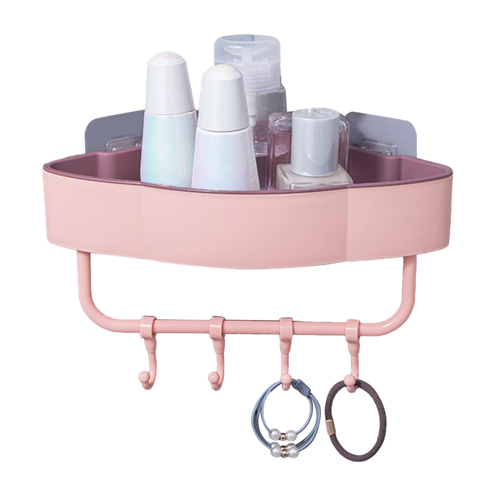 TOOLSGO Bathroom Wall Mounted Corner Caddy No Drill Triangle Storage Rack Adhesive Plastic Shelf for Bathroom Kitchen Showers
