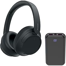 Sony WHCH720N Wireless Over The Ear Noise Canceling Headphones Black with Wireless Headphones Accessory Bundle 2 Items