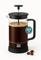 Cafeteira Prensa Francesa 300ml em Vidro – Filtro Inox – Para Café Gourmet – Prensa Manual