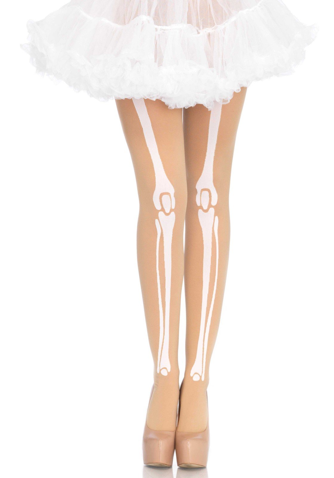 Leg Avenue Skeleton Print Pantyhose, Nude