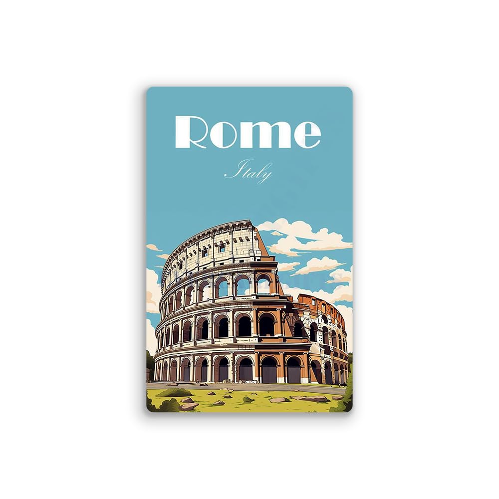 EVERCAREGIFTS Rome Colosseum Fridge Magnet Italy Souvenir Travel Collectible Fridge Magnets for Refrigerator Gifts for Tourists World Tourism Souvenir Fridge Stickers for Travellers Size: 8.2x5.2 CM-image-23