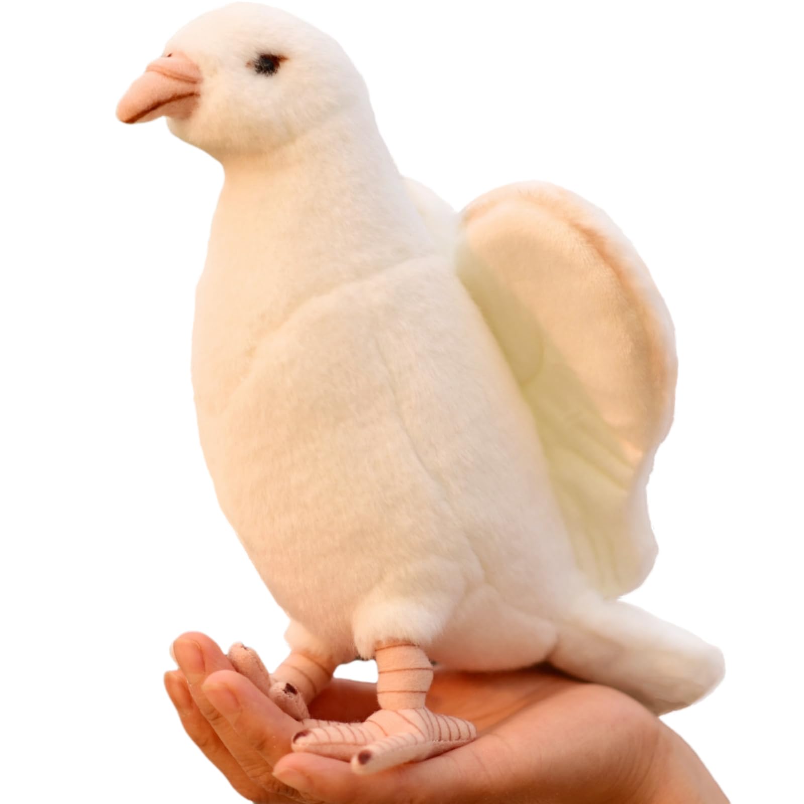 Realistic White Dove Plush - 9.4'' Peace Dove Stuffed Animal - Plushy and Squishy Pillow Toy - Cute Pigeon Bird Plushie Toys Gift for Boys and Girls