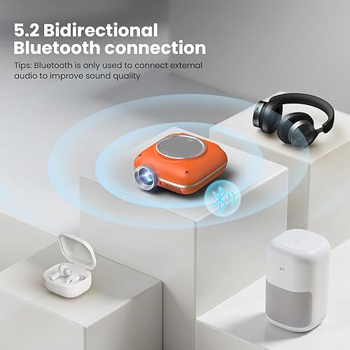Miniatura 4 de Mini proyector con Bluetooth bidireccional, proyector portátil para uso de cine en casa, compatible con 1080P para proyector al aire libreproyector