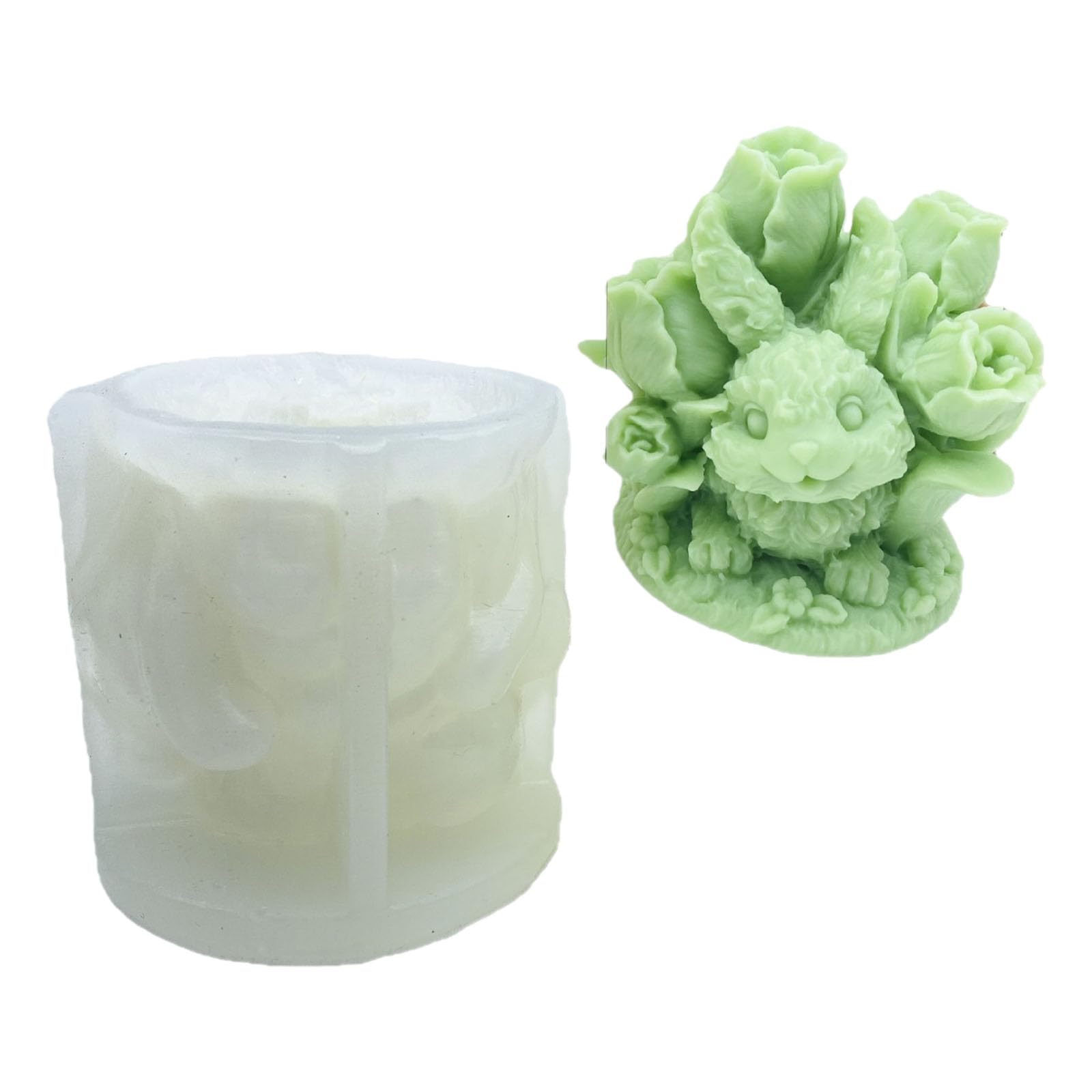 CAZSTYK Silicone Easters Tulips Rabbits Designs for Easy Releases Making Soap Crafting Multiple Use Projects Decoration
