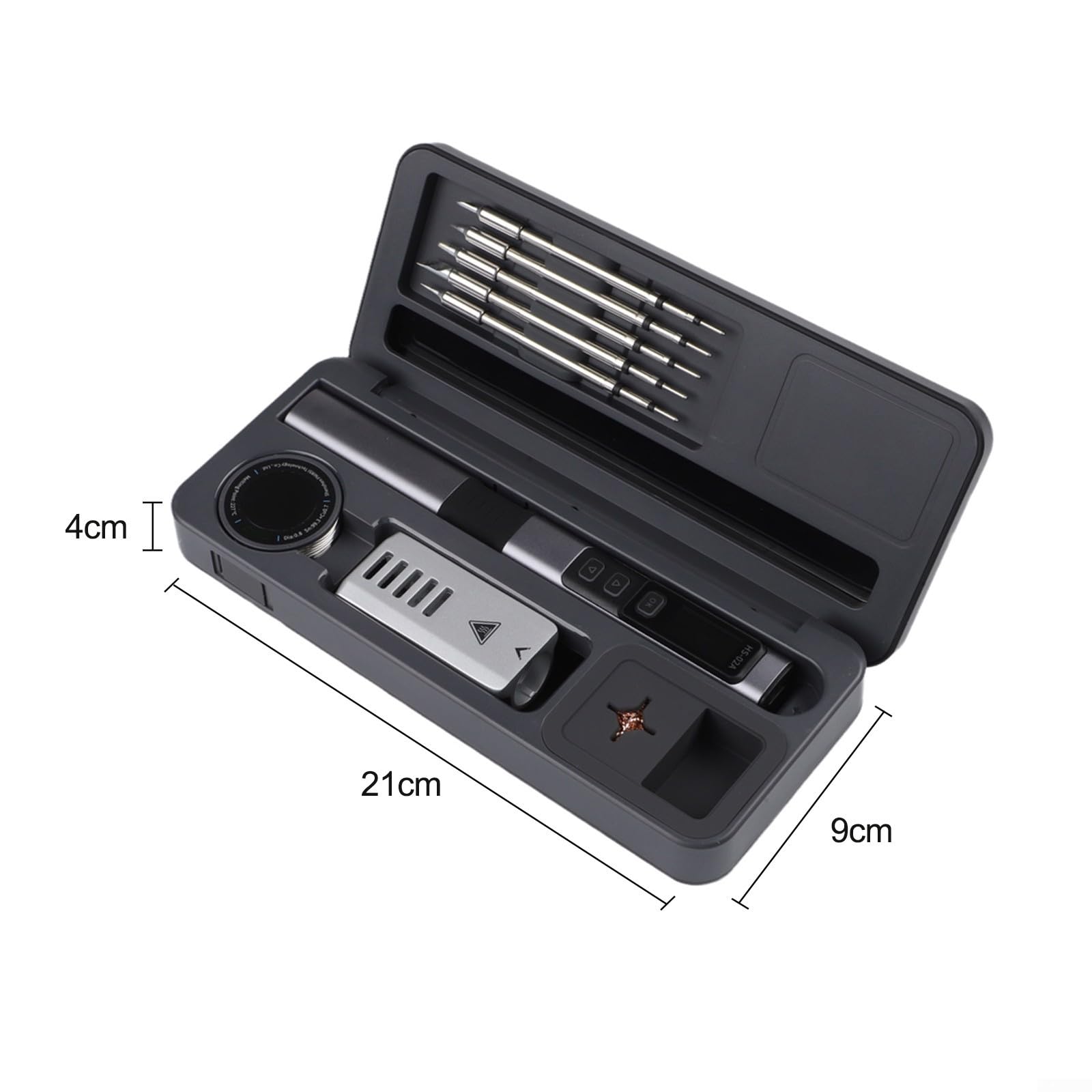 HS-02 Set Saldatore 100W Smart con Controllo della Temperatura - Scatola in alluminio CNC per riparazione elettronica per PD QC Tipo C (HS-02A Alto)
