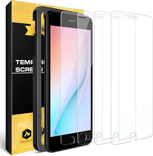NEARPOW [Paquete de 4] Protector de pantalla para iPhone 7 Plus/iPhone 8 Plus, vidrio templado, protector de pantalla con dureza 9H, transparente,