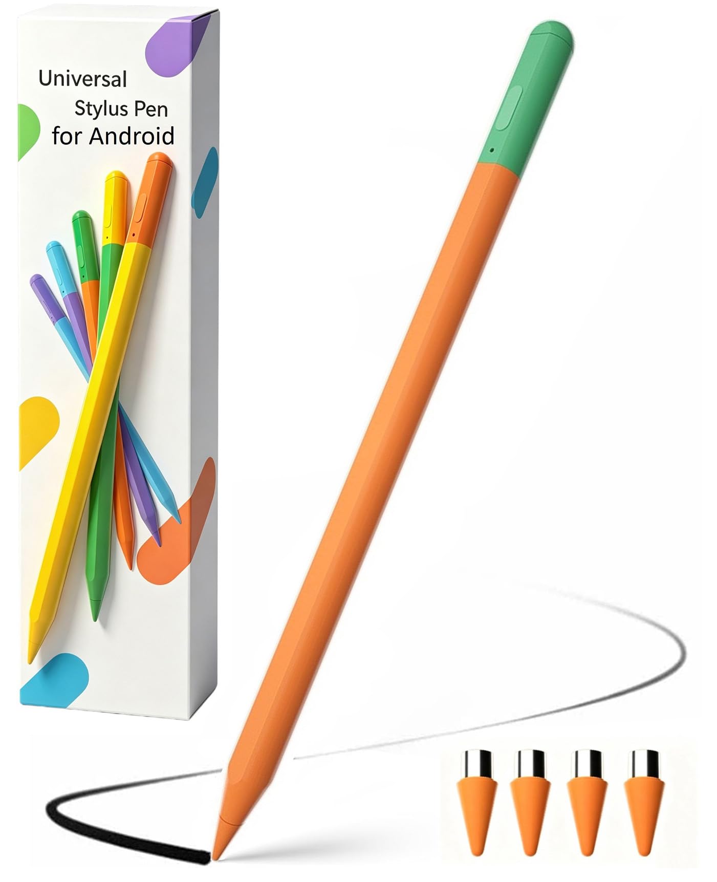 Stylus Pen Android para tablet AMZ Fire HD 10, Fire Max 11, Fire HD 10 Kids Pro, tablet Android, lápiz capacitivo para Samsung, Lenovo, Pixel, TCL y todos los dispositivos táctiles (naranja)