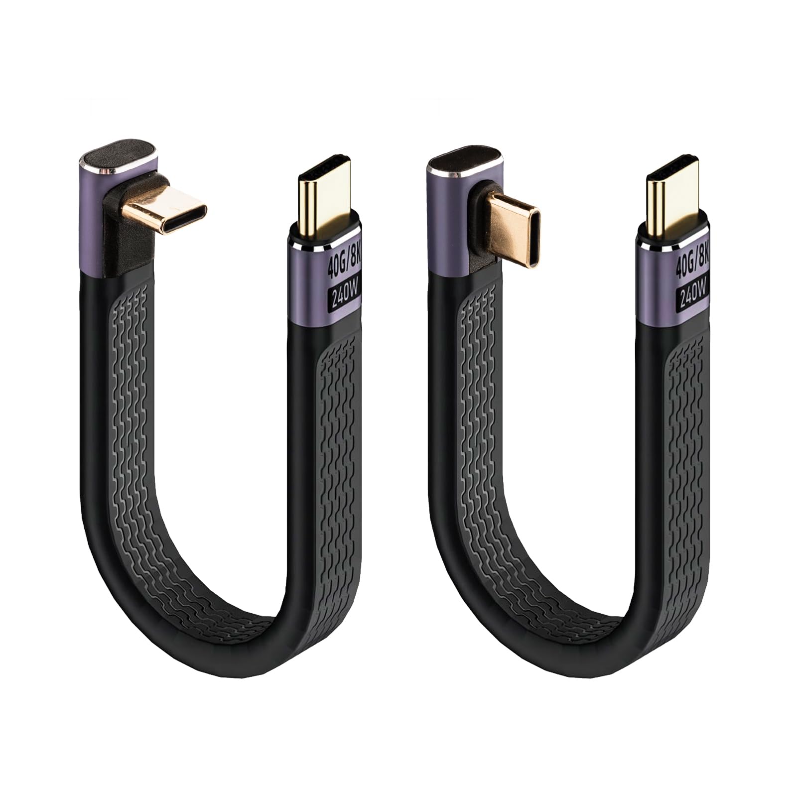 Leehitech Short USB C Cable 90 Degree (5 inch), 240W Short USB to USB C Cable Right Angle, 40Gbps Data Transfer Support 8K@60Hz for iPhone 15 &MacBook