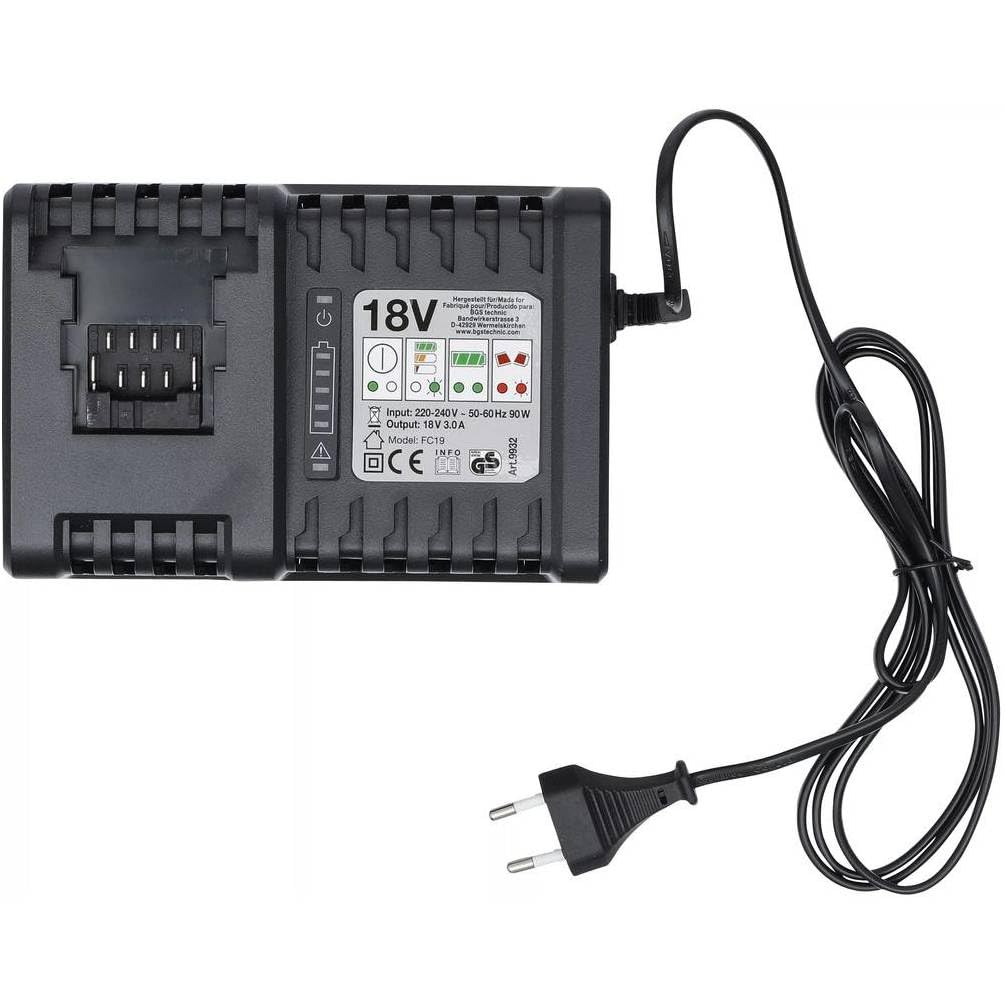 D-Work - Caricatore rapido per chiave a urto con batteria compatta, 11 x 26,5 x 14 cm, ricarica efficace e sicura