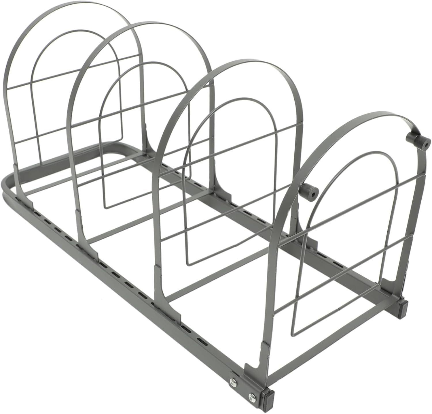 Foldable Multi-Tier Pot Rack Organizer Carbon Steel Kitchen Storage for Pans and Pots Gray Color Space-Saving Design for Cabinets Sink Household Supplies