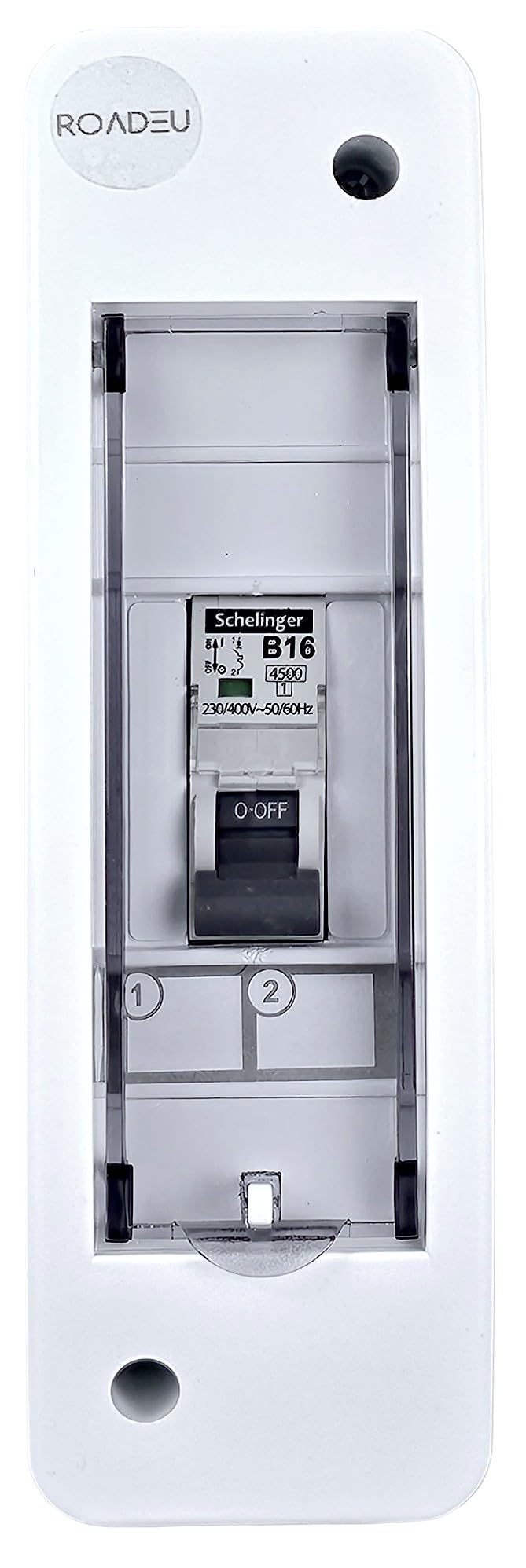 RoadEu - Caja cuadro electrico con Interruptor automático B16A 1P 230V - Ideal como distribuidor de pared para talleres, cobertizos o jardines