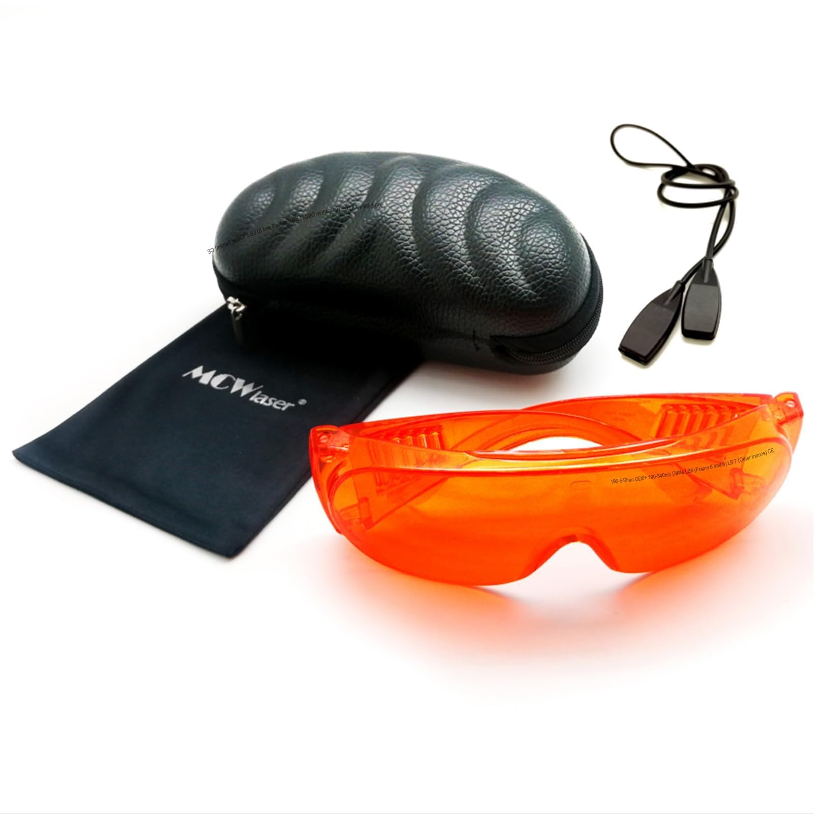 MCWlaser 190-540nm Laser Safety Goggle Glasses OD7+ For UV light Violet Blue Green Laser 405nm 445nm 450nm 473nm 532nm Style 6