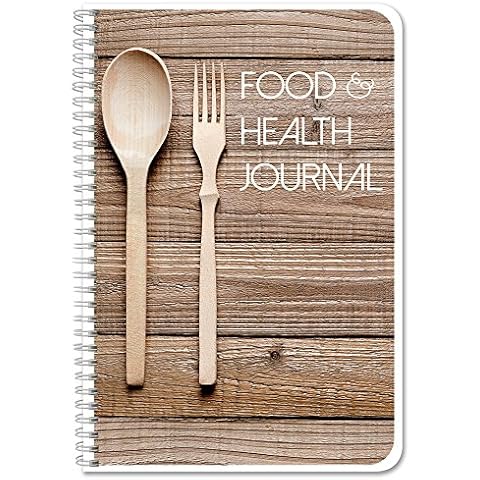 BookFactory Food and Health Journal/Food Diary/Fitness Journal Notebook, 186 Pages - 6" x 9" Durable Thick Translucent Cover, Wire-O Binding (JOU-186-69CW(FoodJournal)) Cover