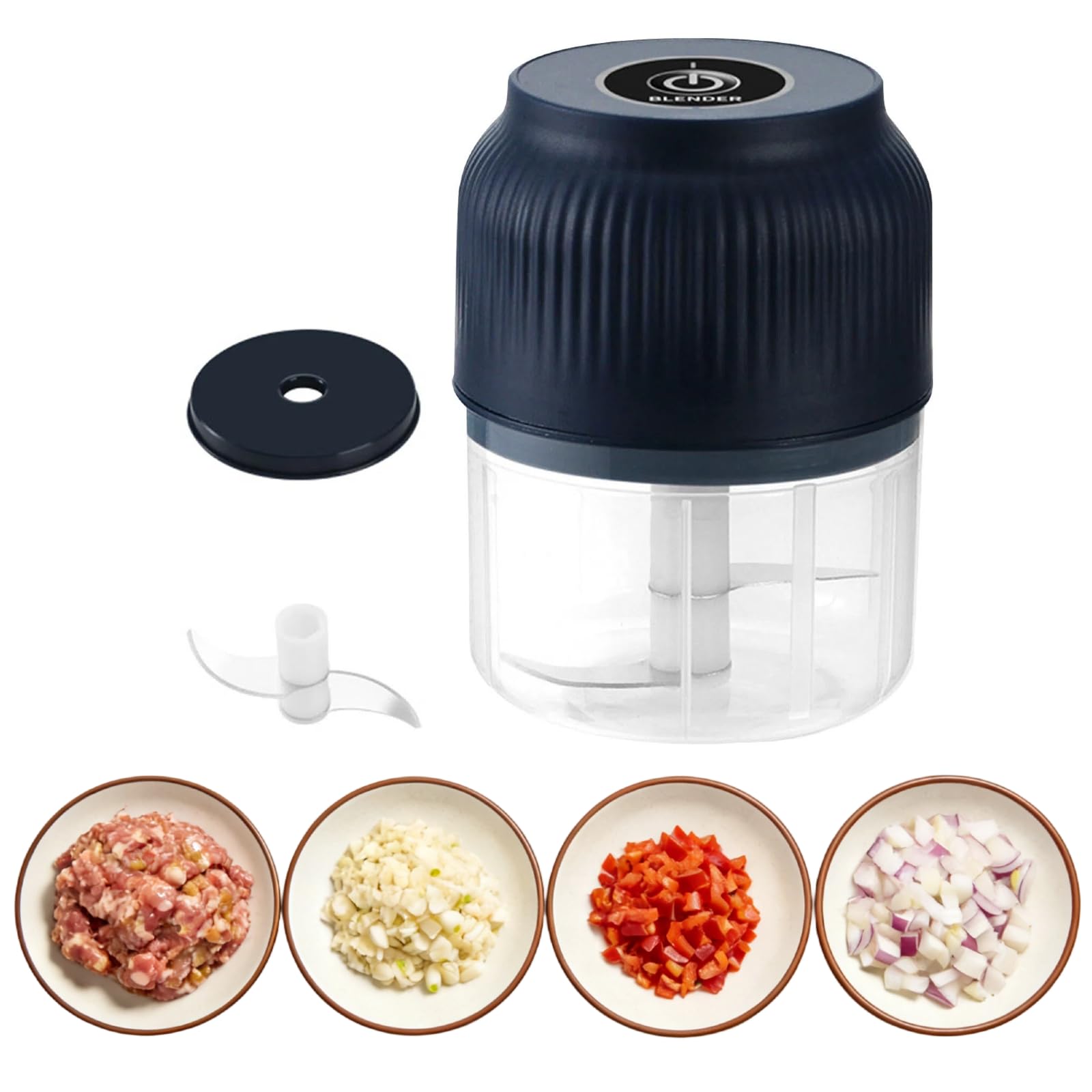 Electric Garlic Chopper,Mini Portable Veggie Chopper, Onion Mincer, Rechargeable Wireless Food Processor, Meat Vegetable Chilli Ginger Grinder Crusher for Home Kitchen Gadget (Black)