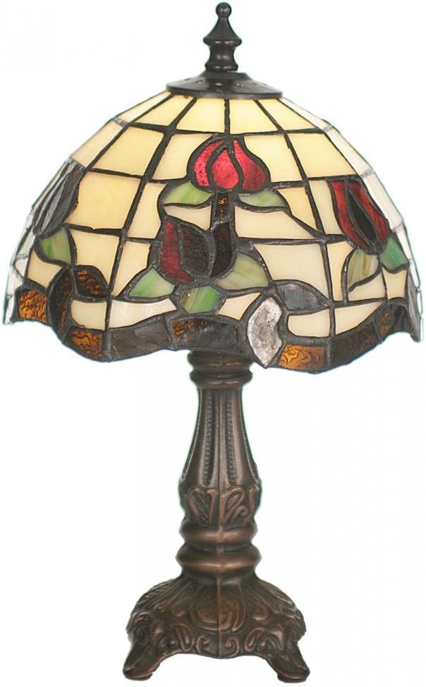 Meyda Tiffany 19189 Roseborder Mini Lamp, 11.5" Height