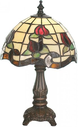 Meyda Tiffany 19189 Roseborder Mini Lamp, 11.5" Height