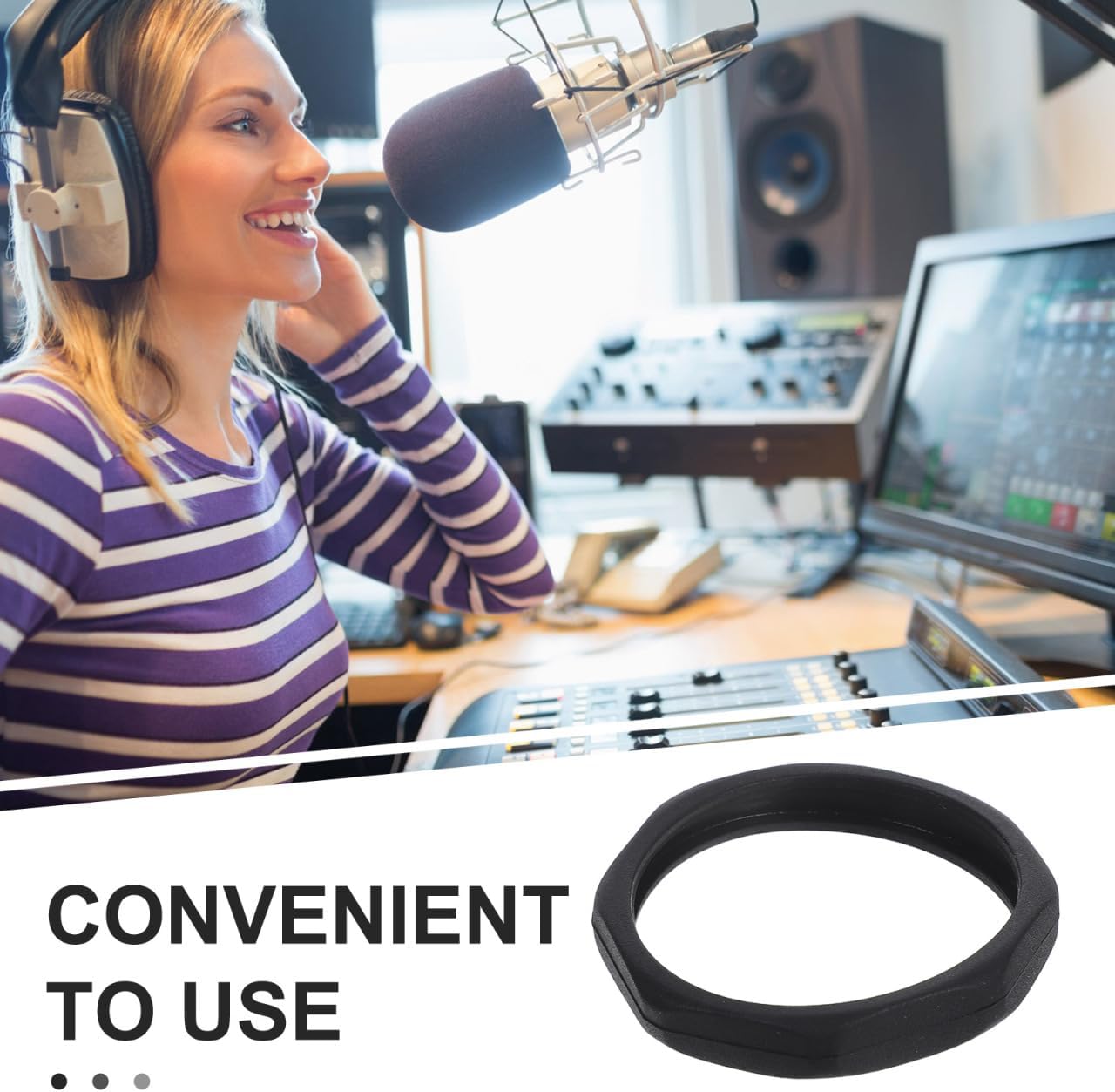 Milisten マイク 5個 マイクロフォン アンチローリングリング マイクキット マイク アンチマイクリング (ブラック) マイ