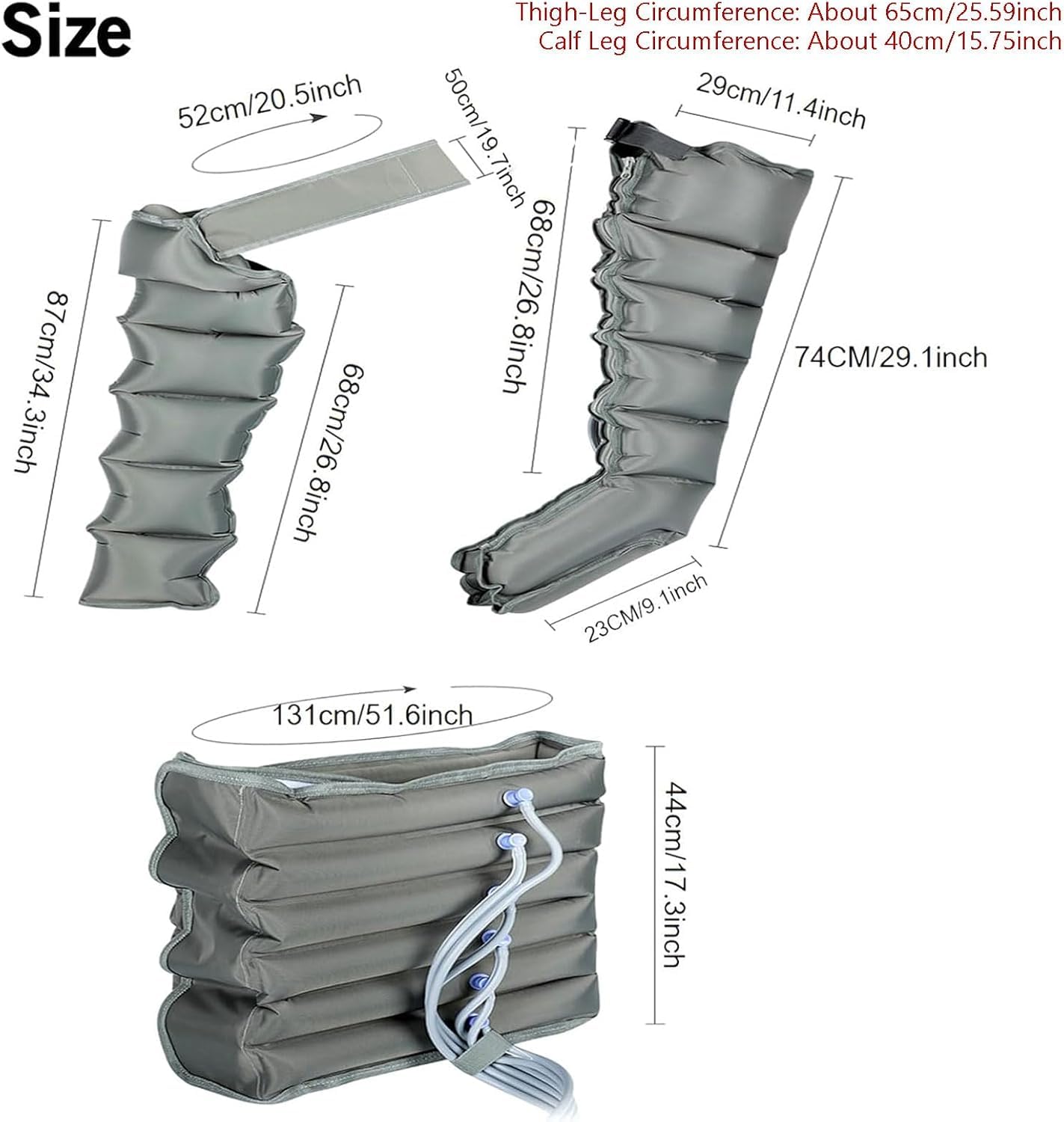 Botas Presoterapia para Casa Piernas y Abdomen con 6 Cavidades | Masajeador de Compresión de Aire para Pies Y Piernas, Abdomen Y Brazo | Drenaje Linfatico Presoterapia (legs+waist,6 Cavity)