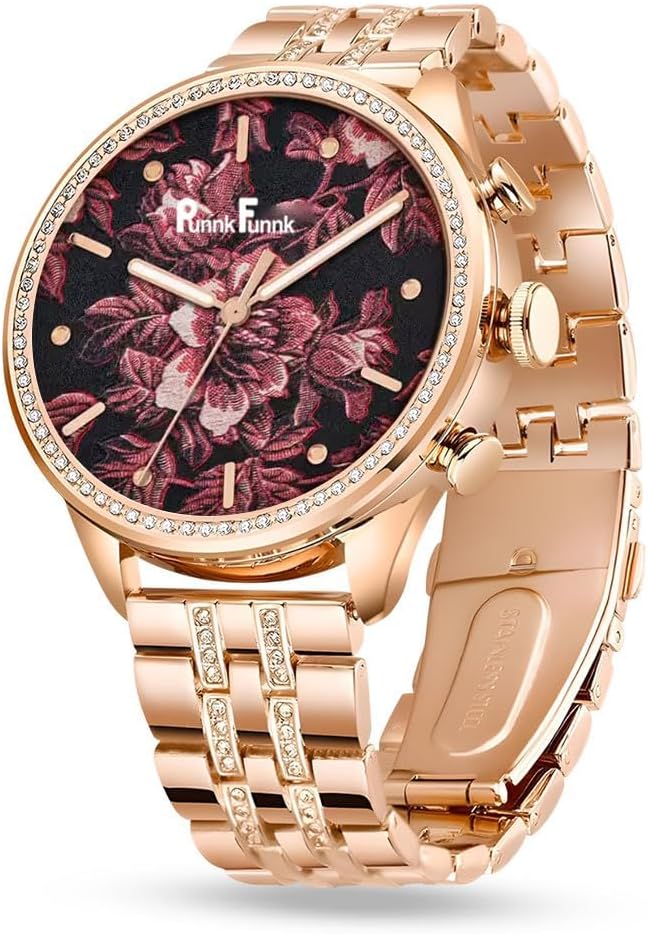 PunnkFunnk GEN 12 Smart Watch Specially Made for Girls & Womens Music Smartwatch with Golden Strap | 1.30 Inch Amoled Sunlight Proof Display (Diamond Gold)